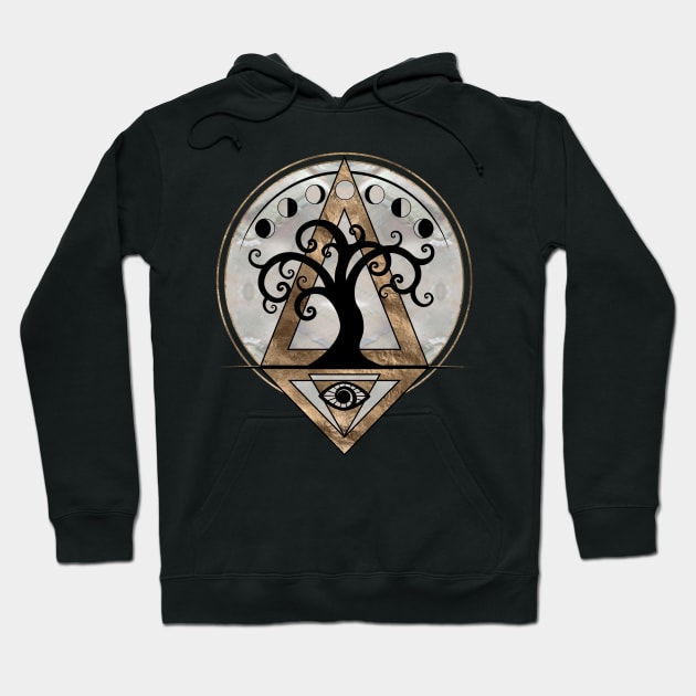 Golden Spiral  Tree - Sacred Geometry Hoodie by Nartissima